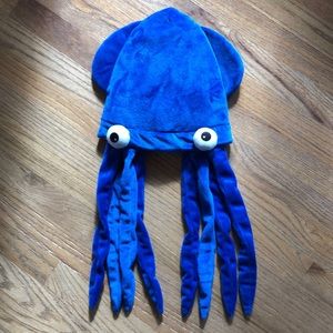 Plush Blue Plush Squid Hat